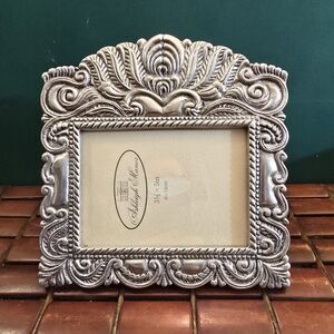 Vintage Ashleigh Manor Art Nouveau Style Cast Aluminum Picture Frame 3.5"x5"